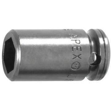 APEX® 1/4" Dr. Standard Sockets, Drive Type:Square; Female Square, Head Width [Nom]:9.5 mm (opening side); 12.7 mm (drive side)