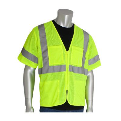 Protective Industrial Products, Inc. PIP® ANSI Type R Class 3 Value Four Pocket Zipper Mesh Vests
