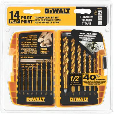 DeWalt® 14-Pc. Titanium Drill Bit Sets