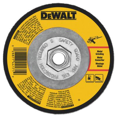 DeWalt® Type 27 Depressed Center Wheels, Abrasive Material:Aluminum Oxide, Grit:A24N, Speed [Max]:6,600 rpm, Dia. [Nom]:9 in