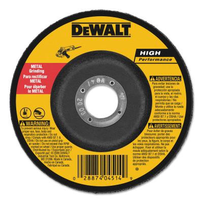 DeWalt® Type 27 Depressed Center Wheels, Abrasive Material:Aluminum Oxide, Grit:A24R, Speed [Max]:10,100 rpm, Dia. [Nom]:6 in