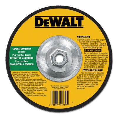 DeWalt® Type 27 Depressed Center Wheels, Abrasive Material:Silicon Carbide, Grit:C24R, Speed [Max]:6,600 rpm, Dia. [Nom]:9 in