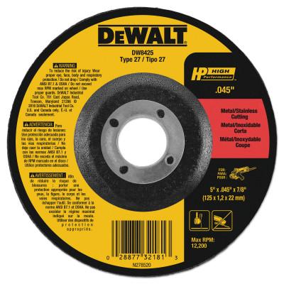 DeWalt® Type 27 Depressed Center Wheels, Abrasive Material:Aluminum Oxide, Grit:A60T, Speed [Max]:12,200 rpm, Dia. [Nom]:5 in