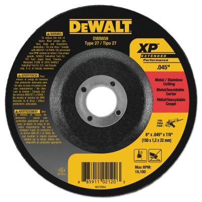DeWalt® Type 27 Depressed Center Wheels, Abrasive Material:Zirconia, Grit:Z60T, Speed [Max]:10,100 rpm, Dia. [Nom]:6 in