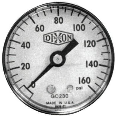 Dixon Valve Standard Dry Gauges, Connection Size [Nom]:1/4 in NPT (M), Operating Pressure [Max]:100 psi