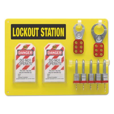Brady 5-Lock Boards with Steel Padlocks