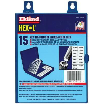 Eklind® Tool Hex-L® Key Sets, Measuring System:Metric