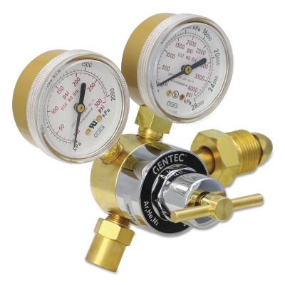 Gentec Single Stage Regulators, Inlet Pressure [Max]:4,000 psi, Outlet Connection:5/8 in - 18 RH(F), Inlet Connection:CGA 580, Body Material:Brass