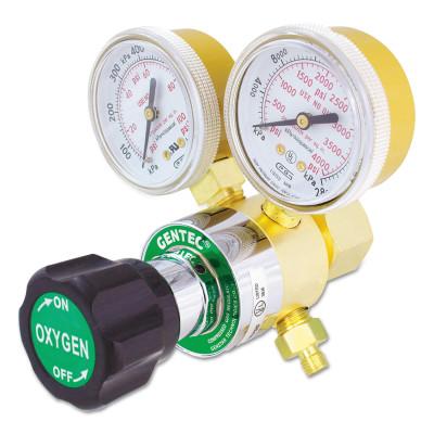 Gentec Single Stage Regulators, Inlet Pressure [Max]:4,000 psi, Outlet Connection:3/8 in - 24 RH(M), Inlet Connection:CGA 540 Rear, Body Material:Brass