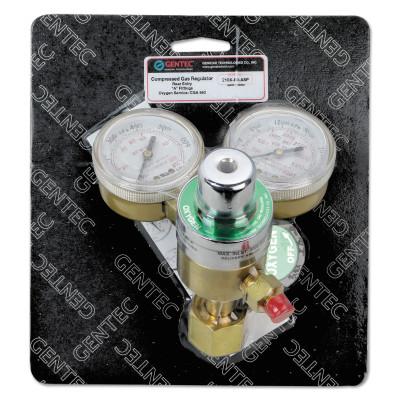 Gentec Single Stage Regulators, Inlet Pressure [Max]:4,000 psi, Outlet Connection:3/8 in - 24 RH(M), Inlet Connection:CGA 540 Rear, Body Material:Brass