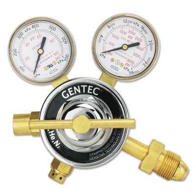 Gentec Single Stage Regulators, Inlet Pressure [Max]:4,000 psi, Outlet Connection:5/8 in - 18 RH(F), Inlet Connection:CGA 580, Body Material:Forged Brass