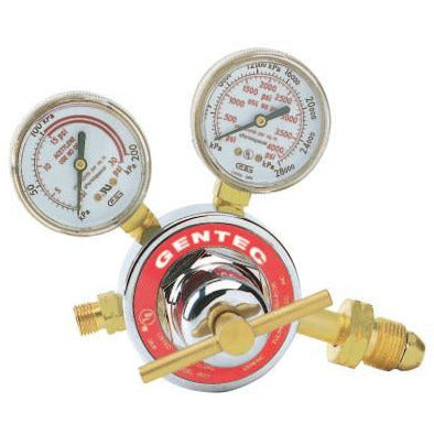 Gentec Single Stage Regulators, Inlet Pressure [Max]:400 psi, Outlet Connection:9/16 in - 18 LH(M), Inlet Connection:CGA 510, Body Material:Forged Brass