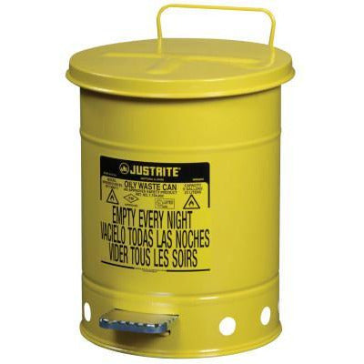 Justrite Yellow Oily Waste Cans