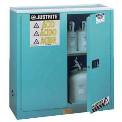 Justrite Blue Steel Safety Cabinets for Corrosives