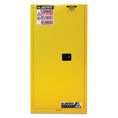 Justrite Yellow Safety Cabinets for Flammables, Type:Self-Closing Cabinet