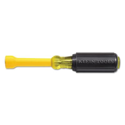 Klein Tools Hollow Shaft Cushion-Grip Nut Drivers, Finish:Chrome;Plastic Coated Shaft (Not Insulated)