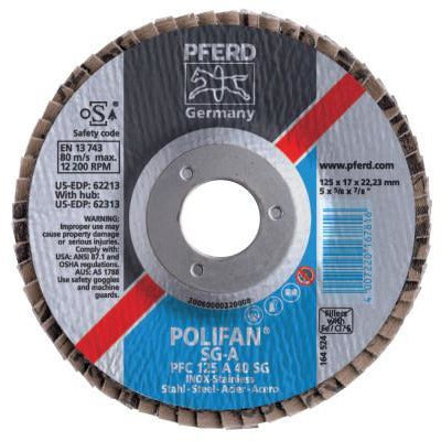 Pferd Type 29 POLIFAN® SG Flap Discs, Mounting:Threaded Hole, Abrasive Material:Aluminum Oxide