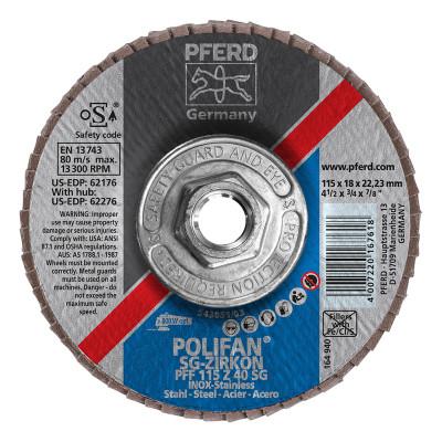 Pferd Type 27 POLIFAN® SG Flap Discs, Mounting:Threaded Hole