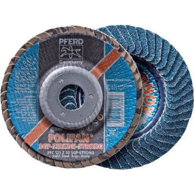 Pferd POLIFAN® Flap Discs, Type:Conical, Grit:36, Abrasive Material:Zirconia