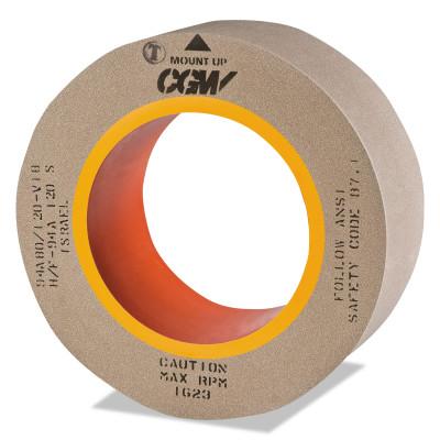CGW Abrasives Centerless Grinding Wheels, Aluminum Oxide, Arbor Diam [Nom]:12 in, Grit:80, Hardness Grade:M