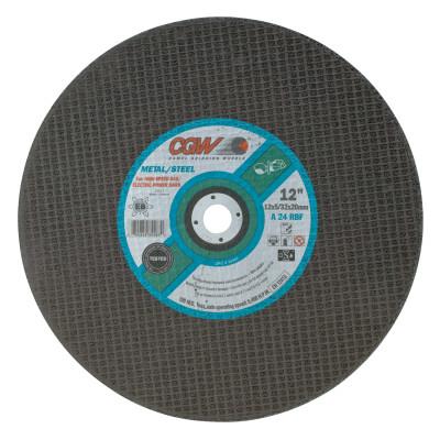CGW Abrasives Type 1 Cut-Off Wheels, High Speed Gas Saws, Arbor Diam [Nom]:20 mm, Abrasive Material:Aluminum Oxide, Grit:24