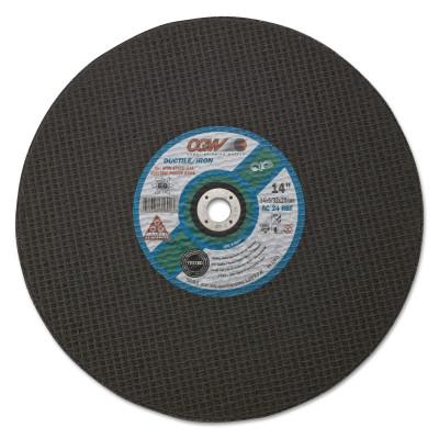 CGW Abrasives Type 1 Cut-Off Wheels, High Speed Gas Saws, Arbor Diam [Nom]:1 in, Abrasive Material:Silicone Carbide/Aluminum Oxide, Grit:24