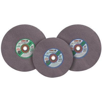 CGW Abrasives Type 1 Cut-Off Wheels, High Speed Gas Saws, Arbor Diam [Nom]:1 in, Abrasive Material:Aluminum Oxide, Grit:24