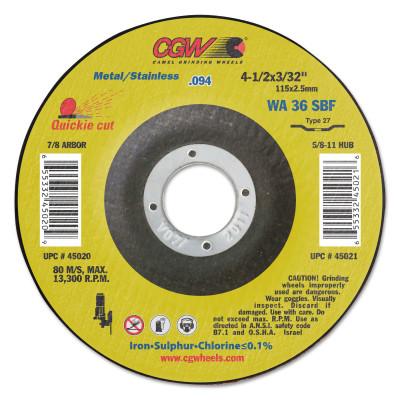 CGW Abrasives Thin Cut-Off Wheels, Tool Shape:Type 1