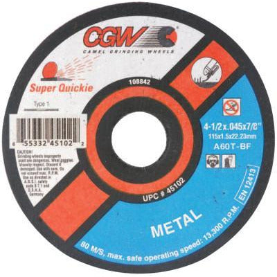CGW Abrasives Super Quickie Cut™ Reinforced Cut-Off Wheels