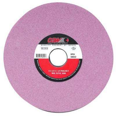 CGW Abrasives Pink Surface Grinding Wheels, Arbor Diam [Nom]:1 1/4 in, Speed [Max]:3,600 rpm