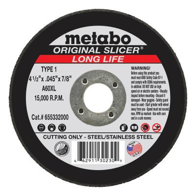 Metabo Original Slicer Cutting Wheels, Tool Shape:Type 1