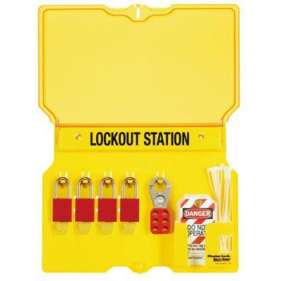 Master Lock Safety Series™ Lockout Stations with Key Registration Cards, Width [Max]:16 in