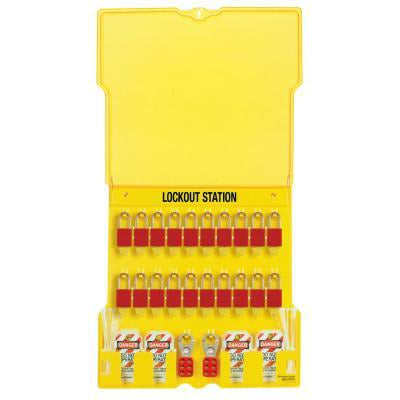 Master Lock Safety Series™ Lockout Stations with Key Registration Cards, Width [Max]:22 in