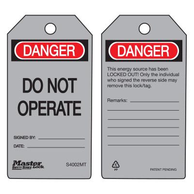 Master Lock Danger Do Not Operate - Metal Detectable Safety Tags