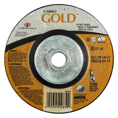 Carborundum Gold Aluminum Oxide, Grit:24, Arbor Diam [Nom]:5/8 in