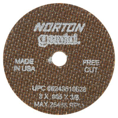 Norton Type 01 Gemini Reinforced Cut-Off Wheels, Arbor Diam [Nom]:3/8 in