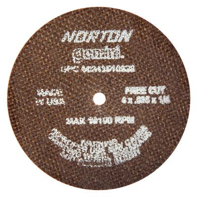 Norton Type 01 Gemini Reinforced Cut-Off Wheels, Arbor Diam [Nom]:1/4 in