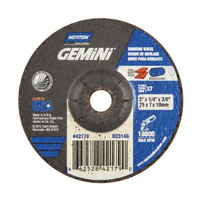 Norton Grinding Wheels, Abrasive Trade Name:Norton Gemini, Arbor Diam [Nom]:3/8 in