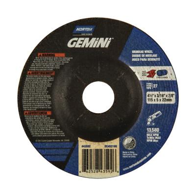 Norton Grinding Wheels, Abrasive Trade Name:Norton Gemini, Arbor Diam [Nom]:7/8 in