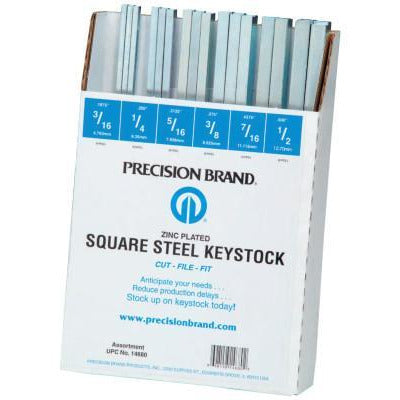 Precision Brand Square Zinc Plated Steel Keystock Assortments