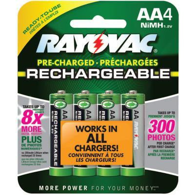 Rayovac NiMH Pre-Charged Rechargeable Batteries