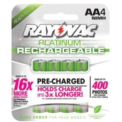 Rayovac Platinum NiMH Pre-Charged Rechargeable Batteries