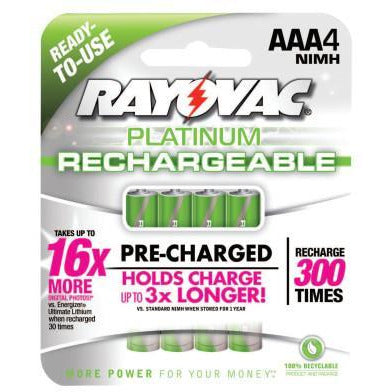 Rayovac Platinum NiMH Pre-Charged Rechargeable Batteries