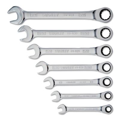 Stanley® 7 Pc. SAE Ratcheting Combination Wrench Sets