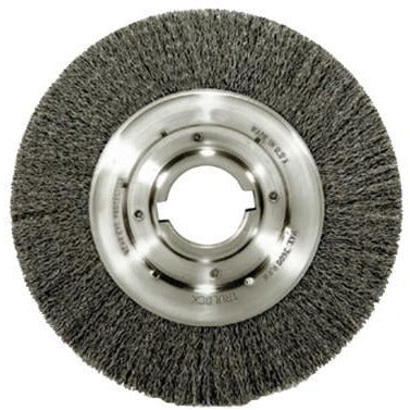 Weiler® Medium-Face Crimped Wire Wheels, Bristle Material:Stainless Steel, Wt.:3 3/4 lb