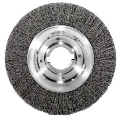 Weiler® Medium-Face Crimped Wire Wheels, Bristle Material:Steel, Wt.:2 3/4 lb