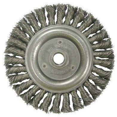 Weiler® Roughneck® Stringer Bead Twist Knot Wire Wheels, Bristle Material:Steel, Face Width:5/16 in