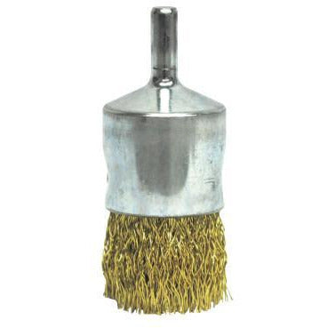 Weiler® Coated Cup Crimped Wire End Brush, Bristle Material:Brass
