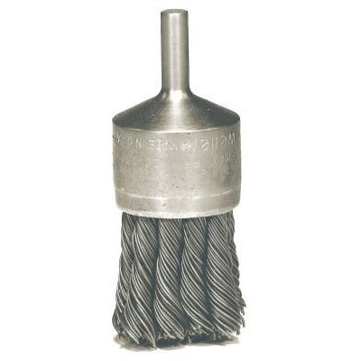Weiler® Knot Wire End Brushes, Trim Length [Nom]:1 in, Bristle Material:Stainless Steel