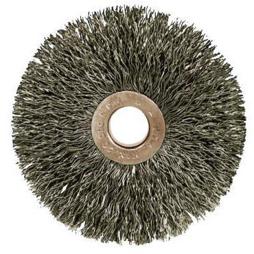 Weiler® Copper Center™ Small Diameter Wire Wheels, Bristle Material:Stainless Steel, Arbor Diam [Nom]:1/4 in
